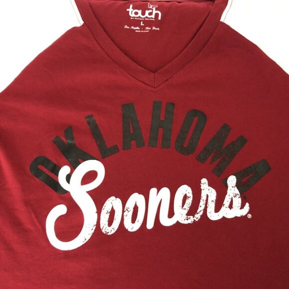 Touch by Alyssa Milano Womens Oklahoma Sooners NCAA VNeck T-Shirt Size Large - Picture 9 of 13